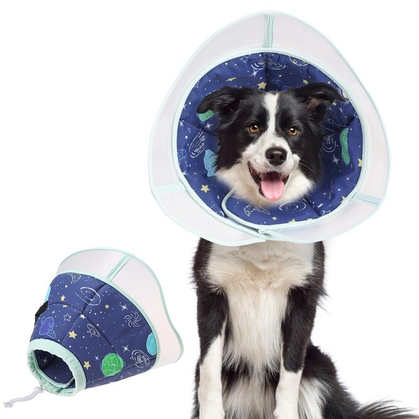 SCENEREAL Dog Cone for Dogs After Surgery, Adjustable Cone Collar
