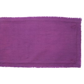 Gitika Goyal Home Khadi Chikanwork 70-Inch Runner Rice Flower Design, Purple