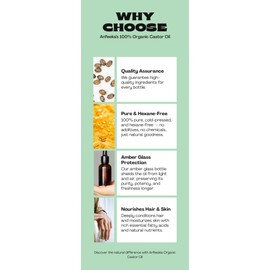 Anfeeska Organic Castor Oil, 100% Cold-Pressed, 236 ml