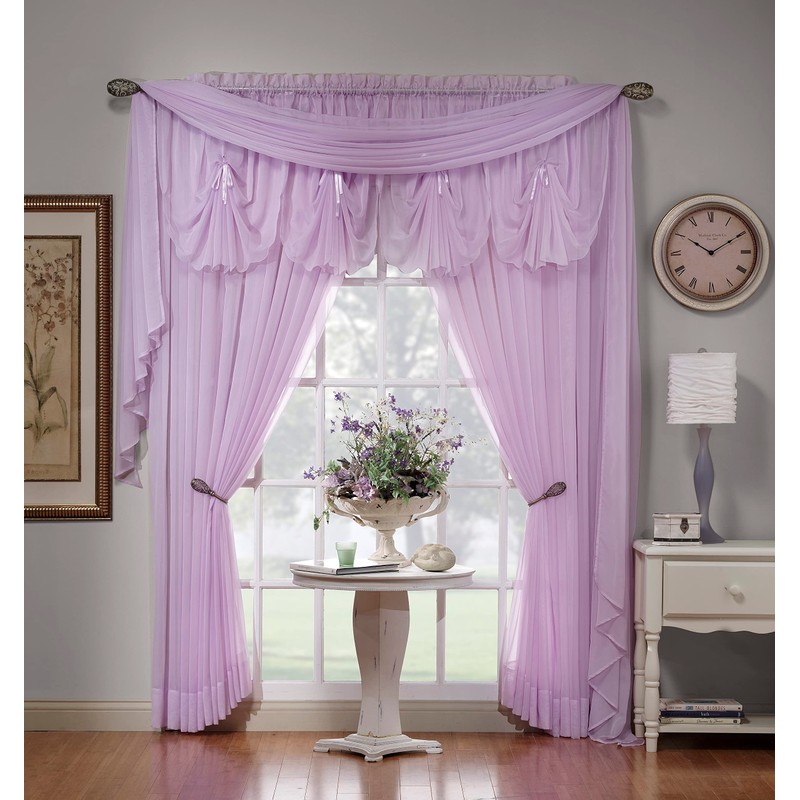 Today's Curtain Emelia Original Voile Scarf 216", Lilac, 45"W x
