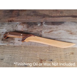 Sargas Wood Knife Making Kit for Boys - Makes 13" Knife! 1/4" Beech Blade, 2 Walnut Handles, 2 Dowel Pins, Hardwood. Includes 4-in-1 Hand Rasp, Sandpaper Sheets, Wood Glue, How-to Video. Made in USA