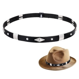 Psyqtsuary 23.6 Inch Hat Bands for Women Cowboy Hat Band, Cowboy Hat Bands for Men Classic Elastic Hat Belt for Women Cowgirl Hat Fedora Panama hat for Men Cowgirl (Black)
