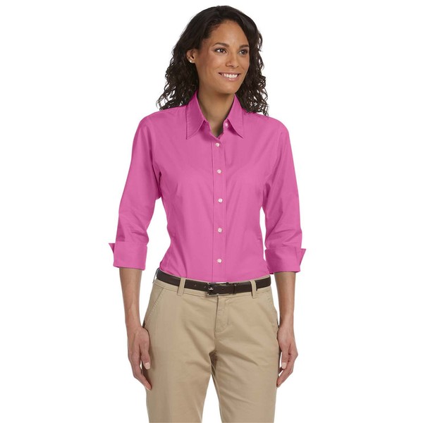Devon & Jones Ladies 3/4 Sleeve Stretch Poplin Blouse, Large,