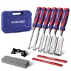 WORKPRO 10-Piece Wood Chisel Set for Woodworking, Cr-V Bevel Edge