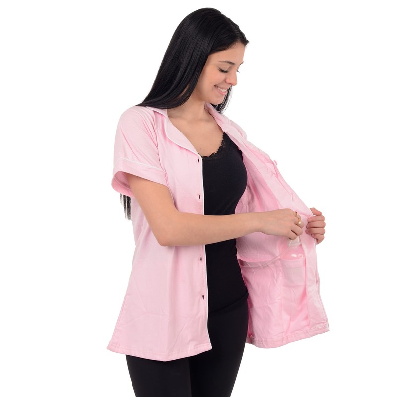 USBD Post Mastectomy Surgery Recovery Shirt (Pink, Medium)