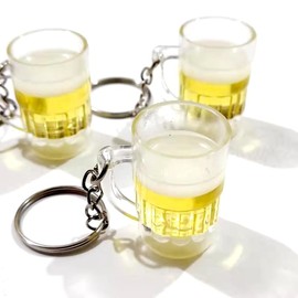 mexine 3Pcs Beer Cup Keychains, Car Keychain Accessories, Cutlery Cup Ornaments, Acrylic Craft Cup Keychains, Creative Keychains.