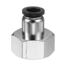 sourcing map Push to Connect Fittings 5/16" Tube OD x 1/2" NPT Thread Female Straight Pneumatic Tube Fittings PCF5/16-N04 Quick Connect Air Line Fittings Air Hose Fittings, Black