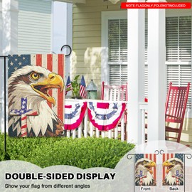 AITOEAGLE Patriotic Stars Spangled Banner Eagle Garden Flag 12x18 Inch,July 4th Memorial Day Independence Day Double Sided Outside Courtyard Outdoor Decoration,Decorative for Any Backyard,Lawn