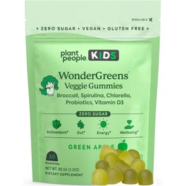 Plant People Kids WonderGreens Super Veggie Gummies – 30 Count | Nutrient-Rich Veggie Supplement for Kids