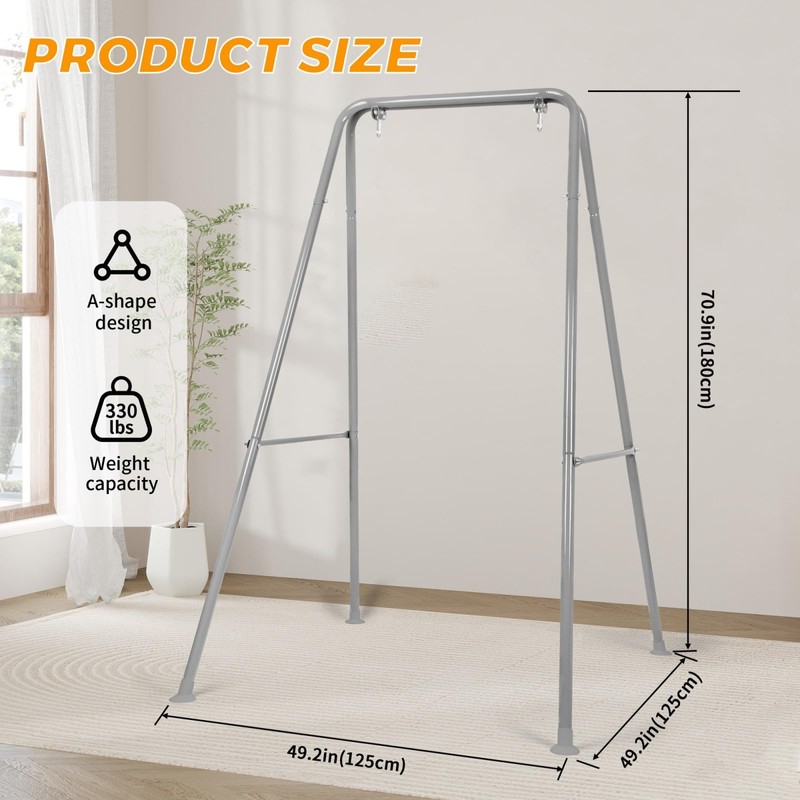 AUTOKAKUM Swing Stand Only, Hammock Chair Stand, Heavy-Duty Metal Stand,