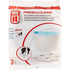 Dogit Replacement Drinking Water Fountain Filters, 3-Pack – Replacement Filters for Dogit Fresh & Clear Drinking Water Fountain and ZEUS H2EAU Elevated Dog and Cat Drinking Water Fountain