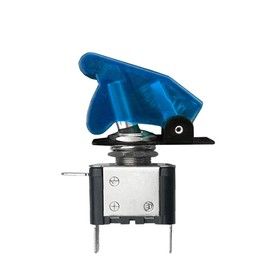 MGI SpeedWare LED Toggle Switch 12V 20A SPST ON/Off with Aircraft Safety Cover (Blue, 3-Pack)