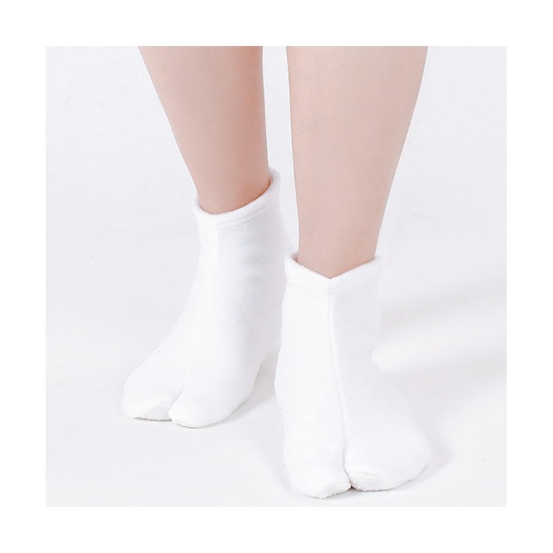 Kyoetsu Men's Tabi Socks, Fleece Cover, Winter Socks, white