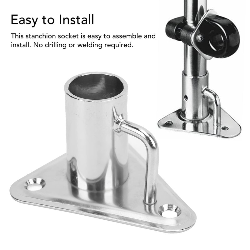 Flagpole Bracket, 90 Degree Flagpole Holder, 1" 316 Stainless Steel
