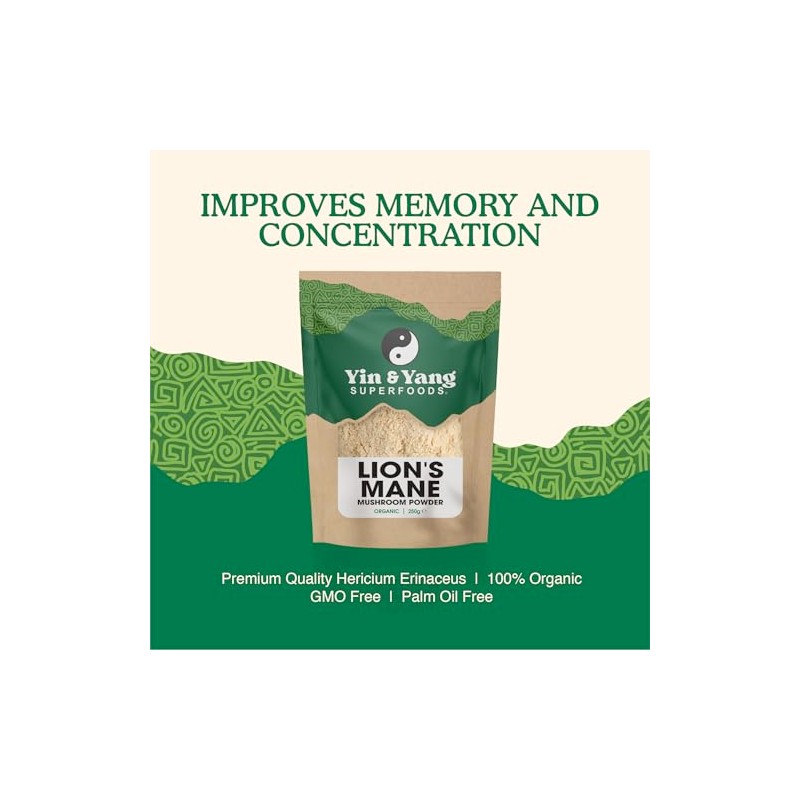 Organic Lion's Mane Powder 250g | Full-Spectrum Extract | Focus
