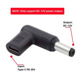 chenyang CY USB C to DC 12 V Adapter, USB 3.1 Type C Female to DC 5.5 x 2.1 mm 12 V Plug Adapter PD Emulator Trigger