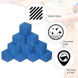 M METERXITY 100-Pack DIY Wooden Cube, 0.6 Inch(1.5 cm) Colored Natural Wood Blocks for Crafts Making Puzzle Games/Wedding/Home Decor/Dice/Building, Square Blank Block [Blue]