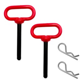 Wevdn 2 PCS Tractor Towing Hitch Pin and Clip, 5/8×5-3/4 Inch Sturdy Hitch Pin Locking Mower, Hitch Pins with Clips and Red Handles Tractor Accessories for Farm Towing Cargo Car Truck