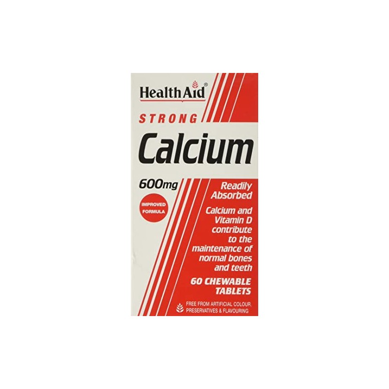 HealthAid Calcium 600mg - Chewable - 60 Vegetarian Tablets