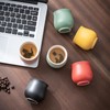 Dicmracy 4-Oz Ceramic Espresso Cups Set - Multi-Color, Handle-Free Design