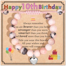 Bracelet Gifts for 10 Year Olds Girls, Sterling Silver Bracelets Adjustable Sweet Heart Charm Bracelets for 10 Year Old Gifts for Girls, Friendship Bracelet 10th Birthday Gifts for Her Daughter