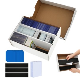 MZONGZI Sports Card Boxes 2400 Count Cardboard Storage Box White Bulk Storage Baseball Card-Boxes with 8 Dividers Sports Cards Storage Box for Game Baseball (1)