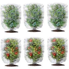 Fruit Tree Netting Cover with Drawstring, 6 Packs 3.3 x 5 ft Insect Bird Barrier Netting for Garden Protection, Ultra Fine Mesh Garden Netting (3.3x5ft-6Pack)