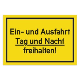 TypeStoff FS-01338 Notice Sign with Saying - Einund Ausfahrt freihalten - Sign 30 x 20 cm Made from Sturdy PVC Hard Foam Board 3 mm with UV Protection