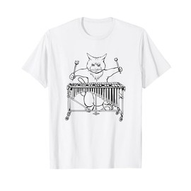 Cat Playing Vibraphone T Shirt Jazz Marimba Men Women Kids T-Shirt