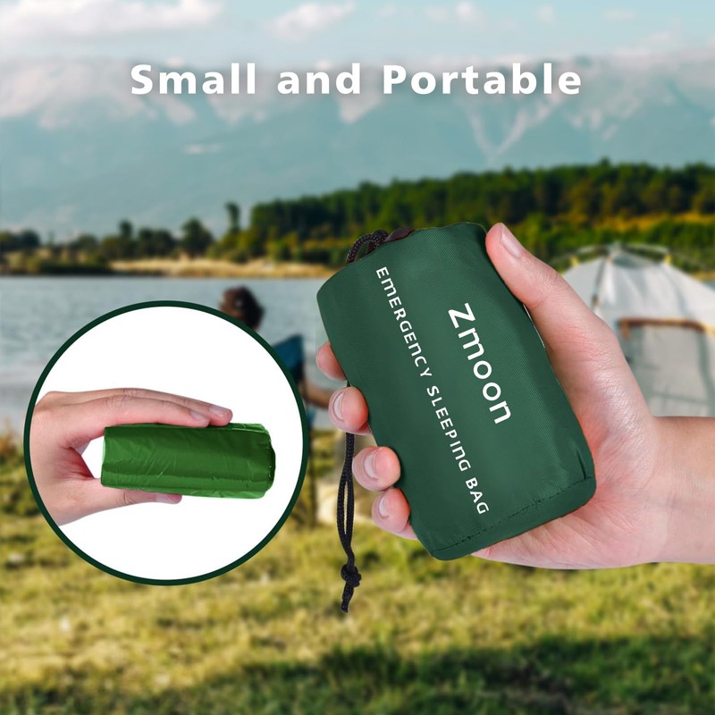Zmoon Emergency Sleeping Bag Survival Bag, Portable Waterproof Thermal Bivy
