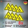 Pack of 8 Warning Stickers 6 x 5 cm Wheelchair
