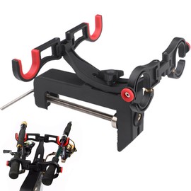 EHERDM Fishing Dual Rod Holder 360 Degree Adjustable Rods Supporter for Boat Canoe Collapsible Rack Mount on Horizontal or Vertical Side