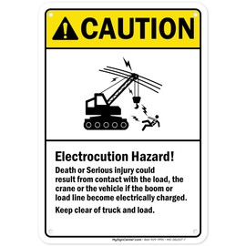 Caution Electrocution Hazard Keep Clear Sign, 10x7 Inches, Rust Free .040 Aluminum, Fade Resistant, Made in USA by My Sign Center