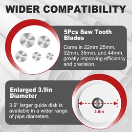 Inside Pipe Cutter for PVC Pipe Cutter Tool with 7" Scale Gauge Guide