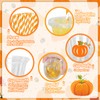 100Pcs Fall Pumpkin Disposable Plastic Cups with Lids and Straws