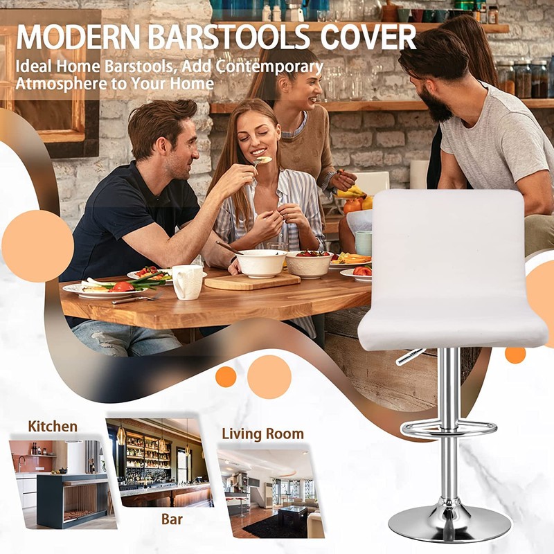 SONNACH Bar Stool Covers, Velvet Barstool Slipcovers with Back, Slipcovers