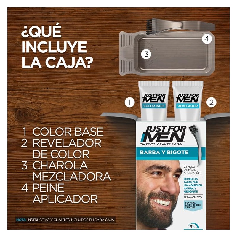 Just For Men Tinte Colorante en Gel para Barba y