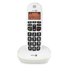 Doro Doro PhoneEasy 100W DECT Cordless Phone with Amplified Sound and Big Buttons, NO Answerphone (Twin Set/White) [UK and Irish Version]