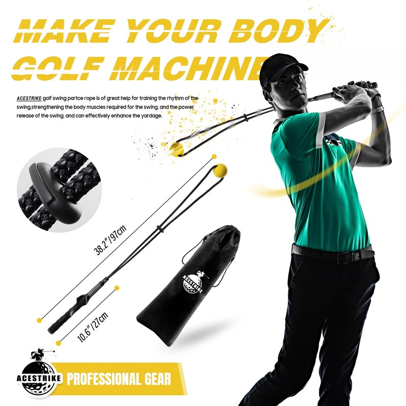 ACESTRIKE Golf Swing Training Aid, Golf Swing Pracice Rope, Rope
