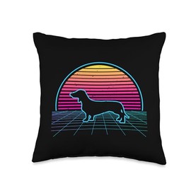 Long Haired Dapple Dachshund Gifts For Women Men Weenie Cute Wiener Dog Doxie Design-Dackel & Dachshund Throw Pillow, 16x16, Multicolor