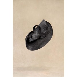 BABEYOND Tea Party Fascinator Kentucky Hat Women's Fascinator Derby Straw Pillbox Hat for Cocktail Wedding, black