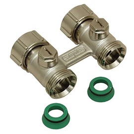 Simplex Two-pipe tap block D2/50 exclusive, through-shape, lockable, with 3/4 inch male thread