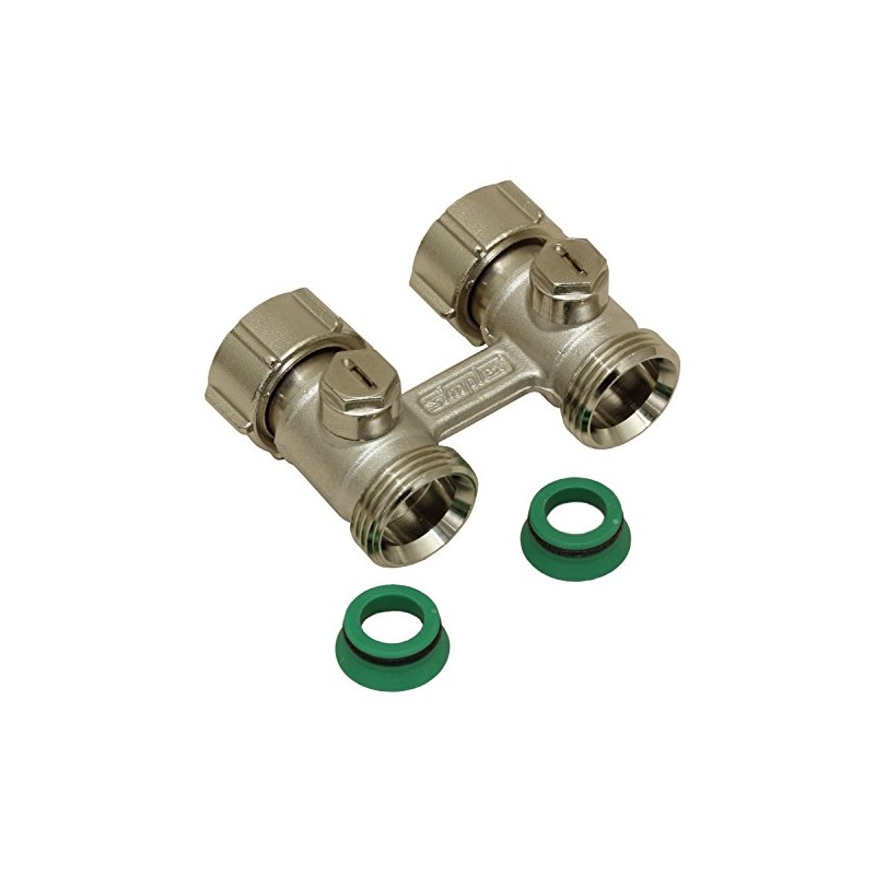 Simplex Two-pipe tap block D2/50 exclusive, through-shape, lockable, with 3/4
