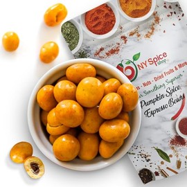 NY Spice Shop Chocolate Covered Espresso Beans – 8 Ounce Pumpkin Spice Espresso Beans Candy - Dark Chocolate Coffee Bean Snack - Espresso Candy Variety Pack - A Coffee Lover's Chocolate Delight