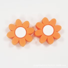 Jinshining Orange Flower Petals Petal Embedded Tennis Racket Vibration Dampener Soft Silicon Racket Dampener Cartoon Shape Tennis Racquet Shock Absorbers Tennis Racket for Racquetball