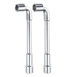 HARFINGTON 2pcs L Shaped Angled Hex Socket Wrench 11mm 12mm High Carbon Steel Double Ended Metric 6 Point Tubular Socket Spanner for General Repairing, Pipeline, Bicycle Car Maintenance