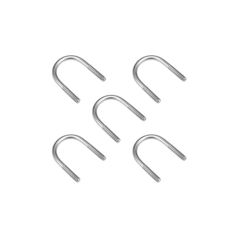 sourcing map Pack of 5 U-bolt M8 304 stainless steel