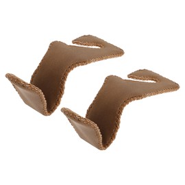 HEROFFIX 2 Pcs for Hanging Purses and Bags and Umbrella Etc Car Seat Headrest Hook Sturdy Car Seat Back Organizer Hooks Brown Faux Leather 4.13"x1.73"