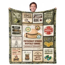 NEXVSGL Boy Scout Gifts, Eagle Scout Gifts, Cub Scout Gifts, Boys and Girls Scout Gifts Blanket 60"x50", Gifts for Scouts, Boyscout Gifts, Girl Scout Bridging Gift, Gifts for Scout Boys and Girls