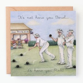Berni Parker Bowls Birthday Card - Its not how you bowl.its how you roll
